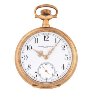 Swiss 14K gold keyless wind open faced pocket watch Circa 1912