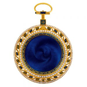 English gold, enamel and pearl set cylinder watch Circa 1785