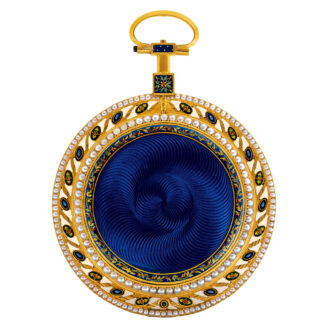 English gold, enamel and pearl set cylinder watch Circa 1785