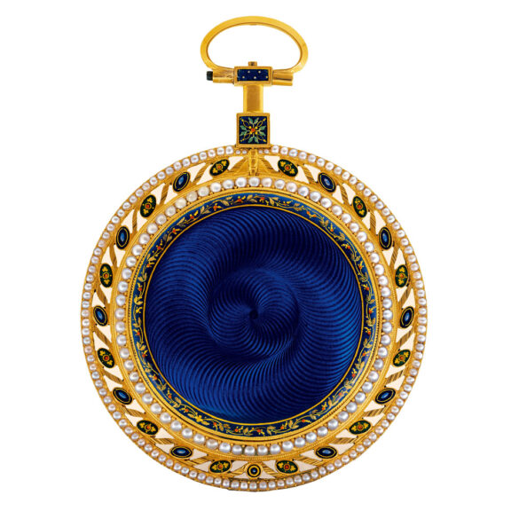 English gold, enamel and pearl set cylinder watch Circa 1785
