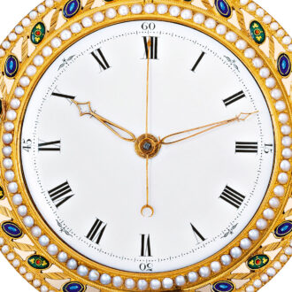 English gold, enamel and pearl set cylinder watch Circa 1785