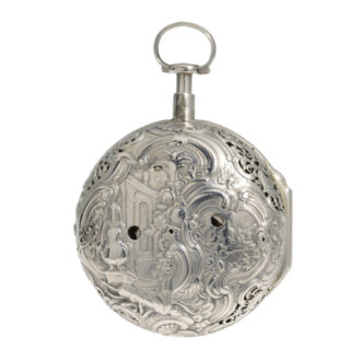 German silver repoussé quarter repeating watch Circa 1780