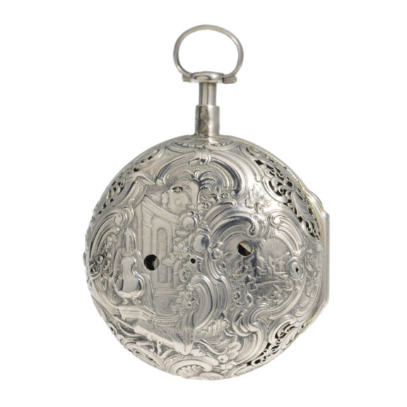 German silver repoussé quarter repeating watch Circa 1780 German silver repoussé quarter repeating watch Circa 1780