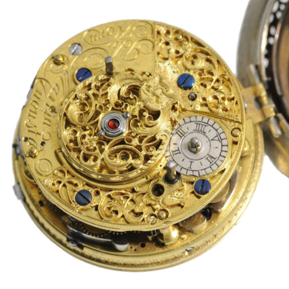 German silver repoussé quarter repeating watch Circa 1780 German silver repoussé quarter repeating watch Circa 1780