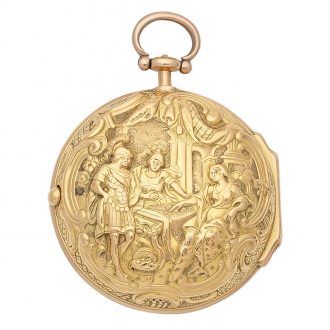 English 20 carat gold repoussé verge watch Circa 1731