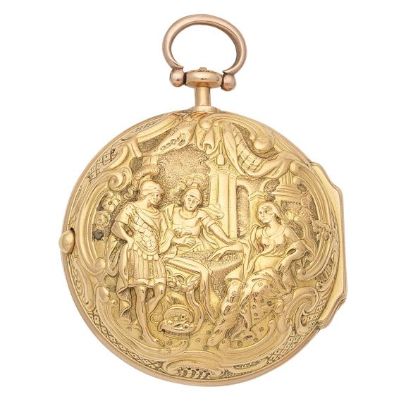 English 20 carat gold repoussé verge watch Circa 1731