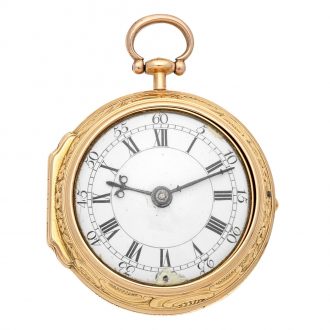 English 20 carat gold repoussé verge watch Circa 1731