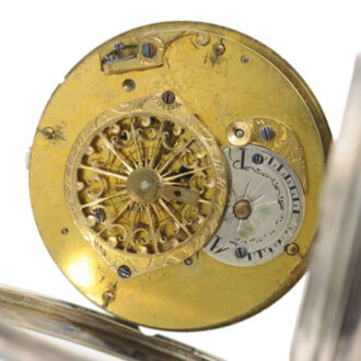 French silver verge watch with erotic scene Circa 1770