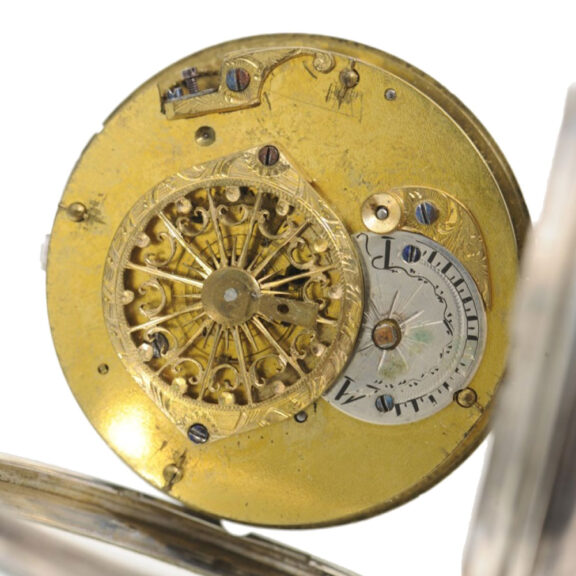 French silver verge watch with erotic scene Circa 1770 French silver verge watch with erotic scene Circa 1770