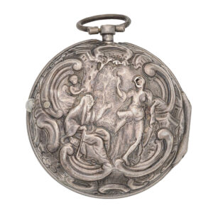 English silver verge with repousse decoration Circa 1770