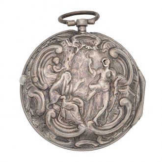 English silver verge with repousse decoration Circa 1770