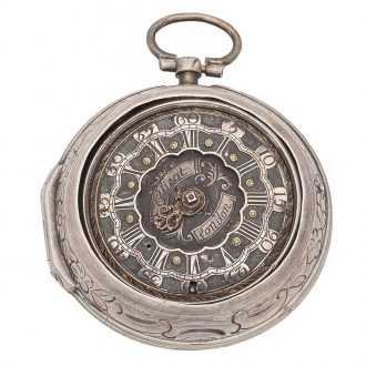 English silver verge with repousse decoration Circa 1770