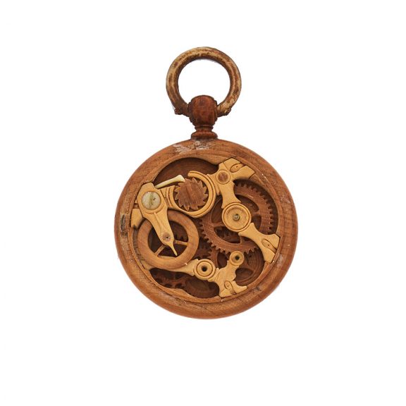 Russian pocket watch entirely made of boxwood Circa 1860 Russian pocket watch entirely made of boxwood Circa 1860