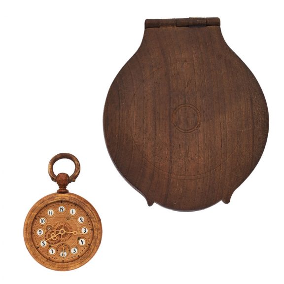 Russian pocket watch entirely made of boxwood Circa 1860