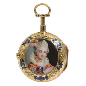 French gold and enamel verge with chatelaine Circa 1770