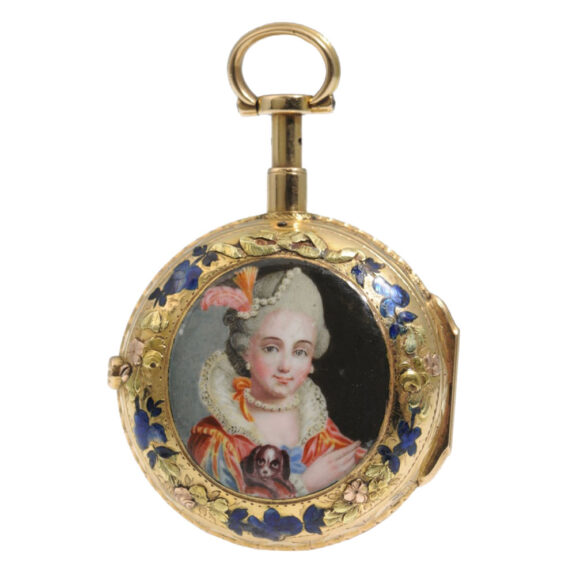 French gold and enamel verge with chatelaine Circa 1770