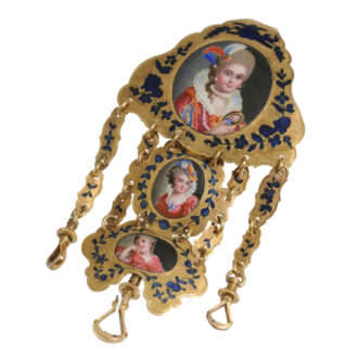 French gold and enamel verge with chatelaine Circa 1770