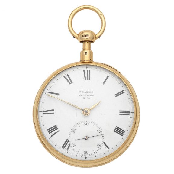 English gold half quarter repeating cylinder watch Circa 1822