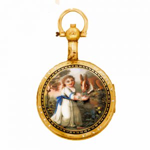 Fine Swiss gold and enamel lady's pocket watch Circa 1790