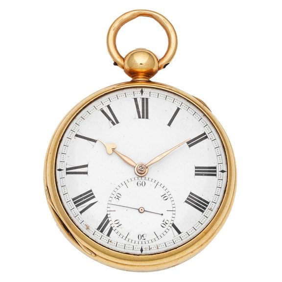 English 18 carat gold duplex pocket watch Circa 1819