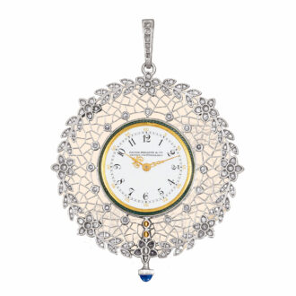 Elegant platinum Swiss lady's pendant lever watch Circa 1910