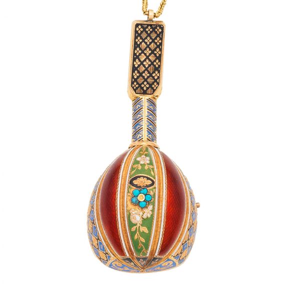 Swiss gold and enamel mandolin shaped form watch Circa 1800 Swiss gold and enamel mandolin shaped form watch Circa 1800
