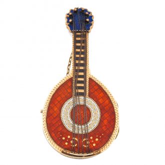 Swiss gold and enamel mandolin form watch Circa 1820