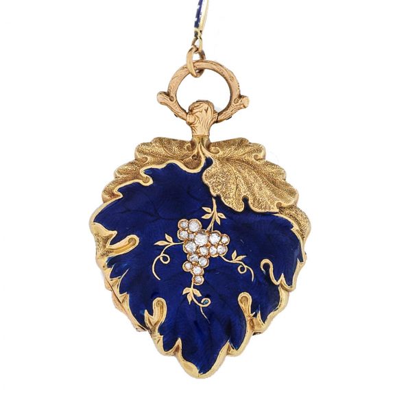 English gilt metal with enamel key wind form watch Circa 1865