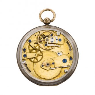 Rare and slim French hunting cased ruby cylinder watch Circa 1829