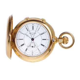 Swiss pocket watch with split seconds chronograph Circa 1885