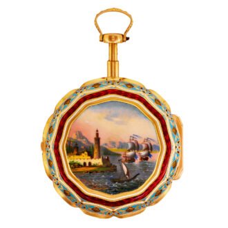 English gold triple-cased watch with quarter repeating Circa 1815