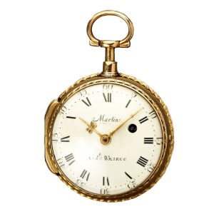 French gold open faced with unusual escapement Circa 1786