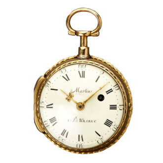 French gold open faced with unusual escapement Circa 1786