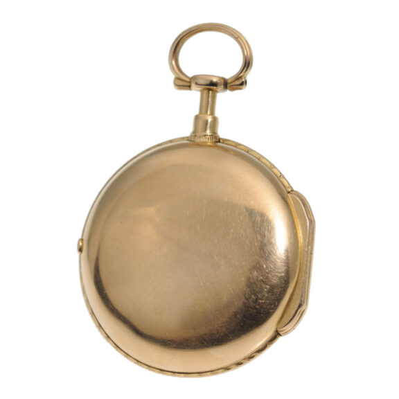 French gold open faced with unusual escapement Circa 1786 French gold open faced with unusual escapement Circa 1786