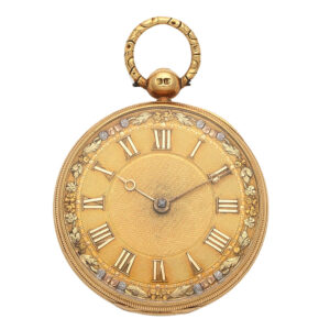 English 18 carat gold open faced lever pocket watch Circa 1830