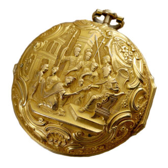Dutch gold Repoussé verge pocket watch Circa 1730 Dutch gold Repoussé verge pocket watch Circa 1730