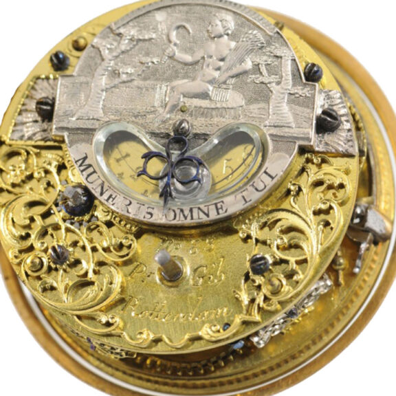 Dutch gold Repoussé verge pocket watch Circa 1730 Dutch gold Repoussé verge pocket watch Circa 1730
