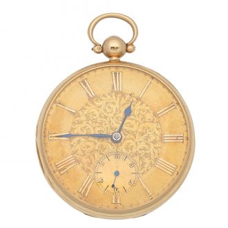 English 18 carat gold key wind lever pocket watch Circa 1864