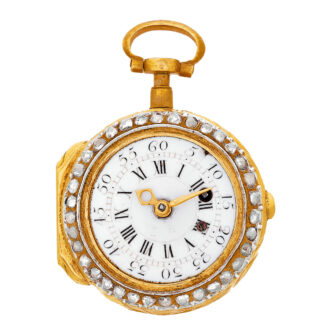 Swiss gold and enamel miniature lady's erotic watch Circa 1775