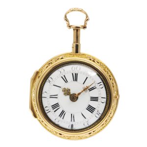 English gold pair cased Repoussé verge watch Circa 1730