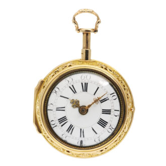 English gold pair cased Repoussé verge watch Circa 1730