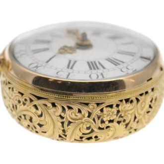 English gold pair cased Repoussé verge watch Circa 1730