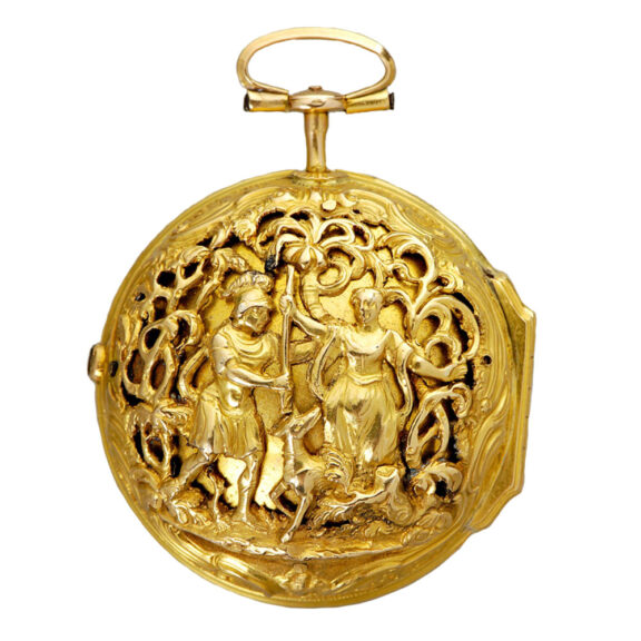 English 20k gold open worked Repoussé watch Circa 1792