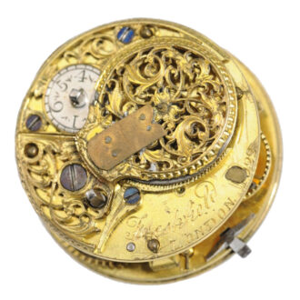 English 20k gold open worked Repoussé watch Circa 1792