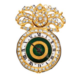 Swiss gold, enamel and diamond set lady's watch Circa 1640