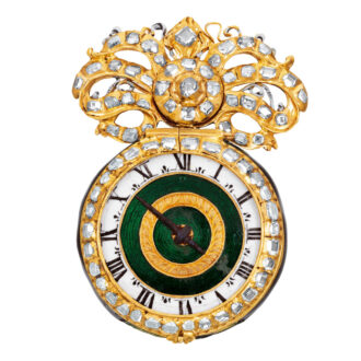 Swiss gold, enamel and diamond set lady's watch Circa 1640