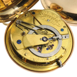 English gold open faced chronometer pocket watch Circa 1803