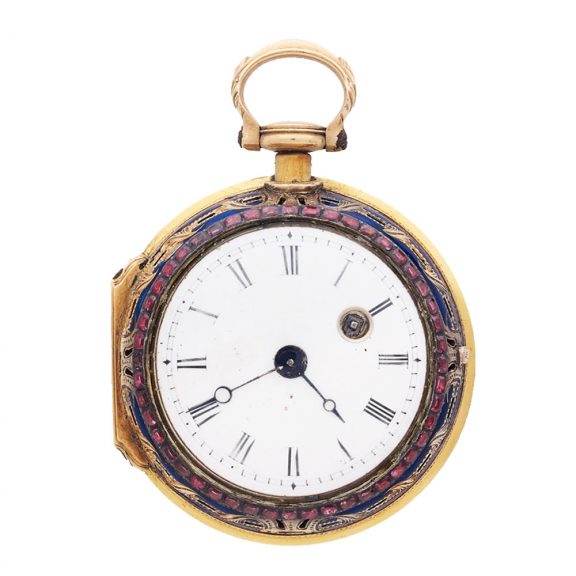 Swiss early erotic gold and enamel verge watch Circa 1750 Swiss early erotic gold and enamel verge watch Circa 1750