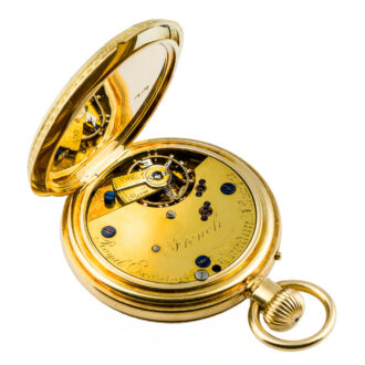 English gold and enamel full hunter cased watch Circa 1890
