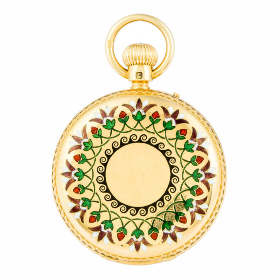 English gold and enamel full hunter cased watch Circa 1890 English gold and enamel full hunter cased watch Circa 1890